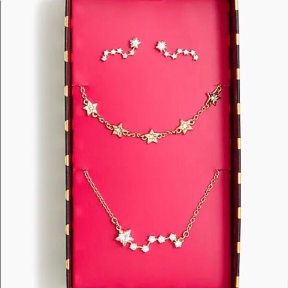 J. Crew 3 piece costume jewelry set. Includes necklace, earrings and bracelet.